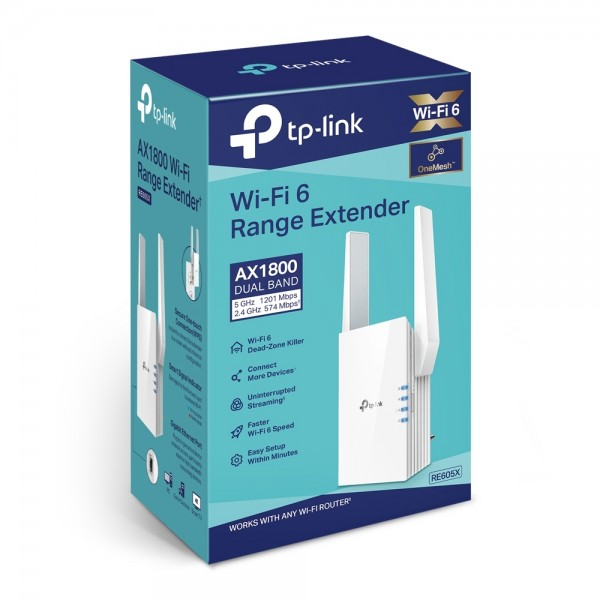 TP-Link Re605X Ac1800 Db Menzil Genişletici Wifi6